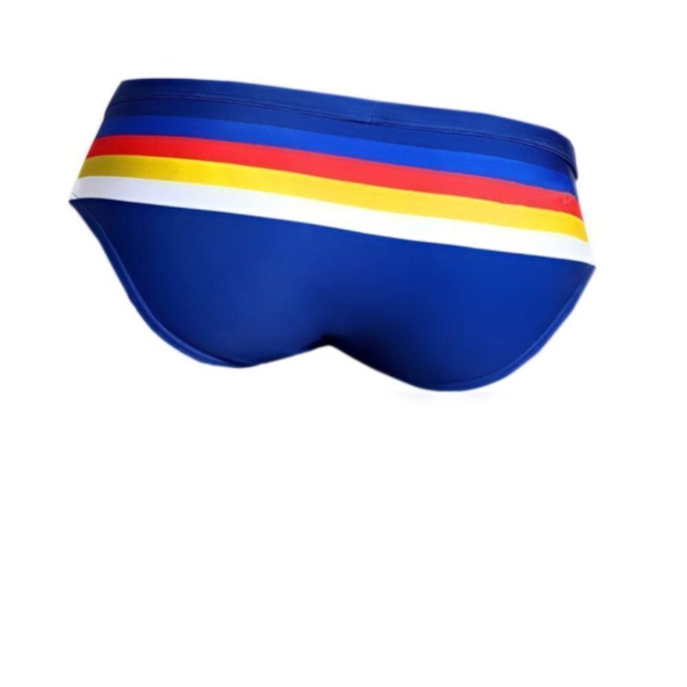 Men's Speedo Blue Stripes flattering fit swim briefs swimwear Size M - Picture 4 of 6